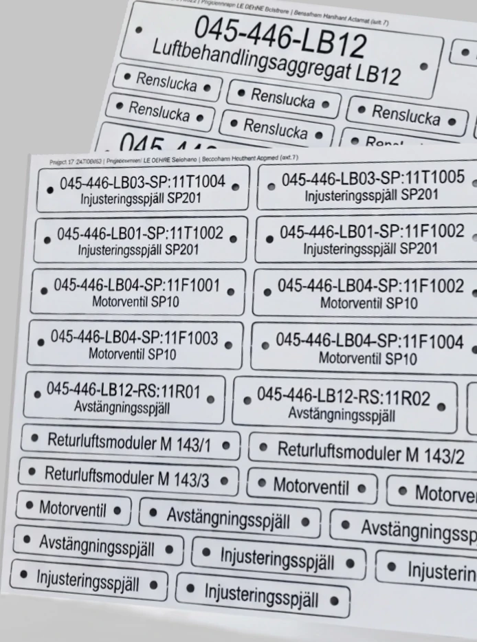 Graverade skyltar exempel